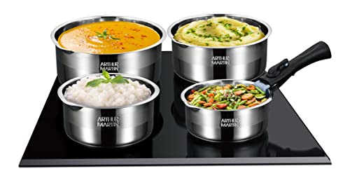 412y2g6gval.jpg Arthur Martin - Batterie de cuisine inox 5 pièces avec manche amovible - Cuisine professionnelle - Étamine - Facile à ne