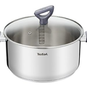 Casserole Tefal en acier inoxydable 20 cm, convient pour tous les feux, grande conductivité, materials recyclés, 3 l, fo