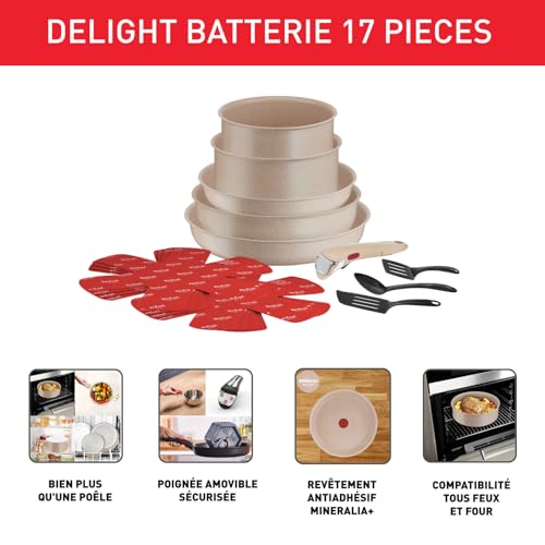 4158eenbmal.jpg Tefal Ingenio Batterie de cuisine 17 pièces, tous feux dont induction, convient aux familles actives
