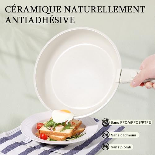 419svjwuspl.jpg GiPP - Ensemble de Casseroles et Poêles en Céramique Antiadhésif - Professionnels avec Poignées Détachables, Sans Produi