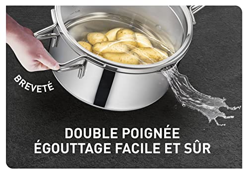 41ajbrv1bdl.jpg Tefal Nordica H852S325 Batterie de cuisine 6 pièces 10 ans garantie Acier inoxydable Faitouts 20/24 cm Couvercles verre