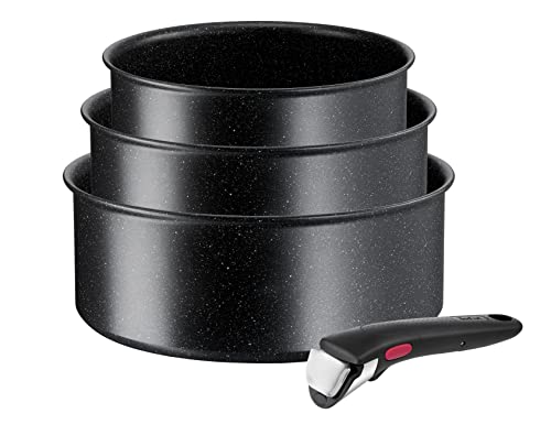 41av9vhbtrl.jpg Tefal Ingenio Black Stone: Casseroles Empilables Antiadhésives Induction Noir Compatible avec Indicateur de Température
