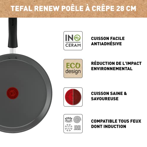 41defg7qesl.jpg Poêle à crêpe Tefal Gris, induction, revêtement céramique, écologique et saine cuisson