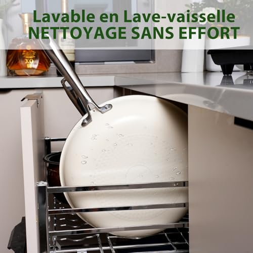 41dykfpx91l.jpg Poêle Antiadhésive Céramique 20cm Gris Blanc Famille Cuisine Sans Produits Chimiques Nocifs