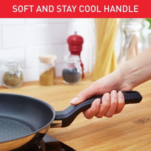 41fjim2gl.jpg Tefal Comfort Max Poêle Acier Inoxydable Multicolore pour Cuisine Élégante et Fonctionnelle