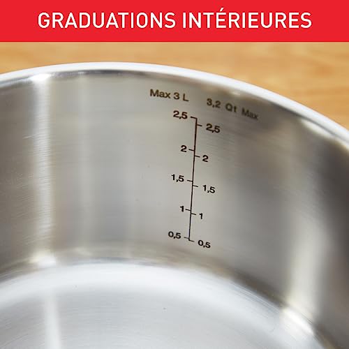 41gqwhnpntl.jpg Tefal Batterie de Cuisine Duetto A705A835, Inox Induction, 16/20/24 cm, Convient pour la Cuisine, Fonction Multi-Cuisson