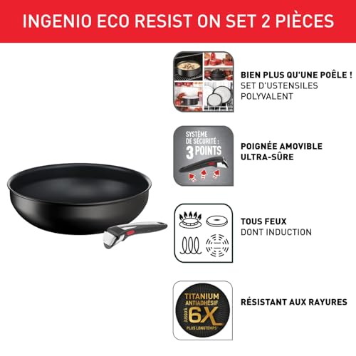 41gegxx4pnl.jpg Poêle Wok Tefal Ingenio 28 cm Élégant et Pratique pour Cuisine Éco-Efficiente