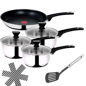 Tefal B12 Jamie Oliver Set de casseroles et poêles en acier inoxydable Spiegelglanz, Cuisine professionnelle, Cuisine à