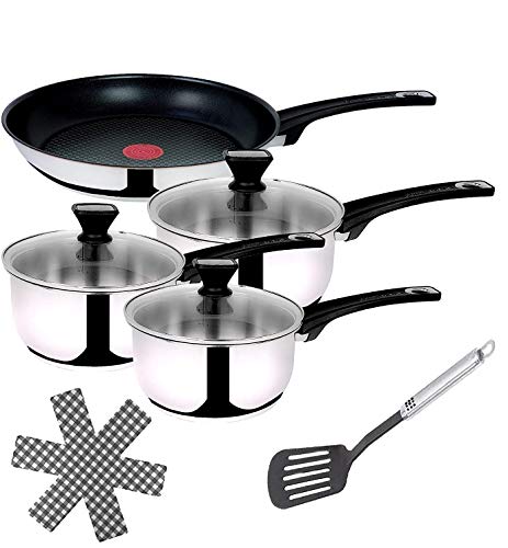 41jbxtr5pcl.jpg Tefal B12 Jamie Oliver Set de casseroles et poêles en acier inoxydable Spiegelglanz, Cuisine professionnelle, Cuisine à
