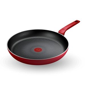 Poêle antiadhésive 32cm rouge pour la maison - faciles à nettoyer - revêtement durable -Idéal pour la famille - cuisine
