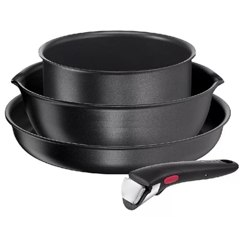 41nz6youg1l.jpg Tefal Ingenio Daily Chef Batterie de cuisine antiadhésive 4 pièces Noir pour cuisine professionnelle Compatible inductio