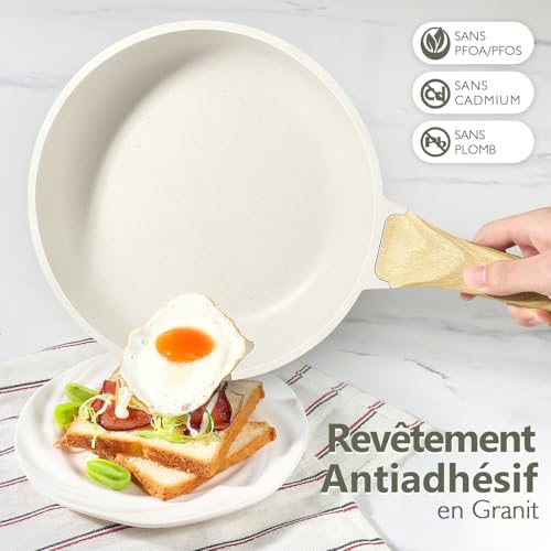 41ot9dfh5el.jpg GiPP Lot de 14 casseroles et poêles en granit anti-adhésif pour cuisinières électriques et induction, parfait pour chefs