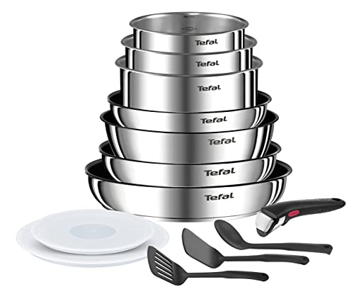 41ov japh6l.jpg Tefal Ingenio Emotion Batterie de cuisine 13 pièces, Acier inoxydable, Empilable, Garantie 5 ans, Revêtement antiadhésif