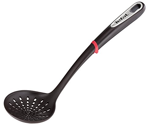 41rwgyyahrl.jpg Tefal Ingenio Set Spatule, Cuillère, Louche et Cuillère Passoire Argent Noir - Haute Qualité et Durabilité pour Cuisine