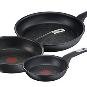 Tefal Unlimited G25591 - Poêles 24/28 cm et Wok 28 cmAnti-adhésif Anti-rayures Noir | Tous Feux + Induction | Facile à N