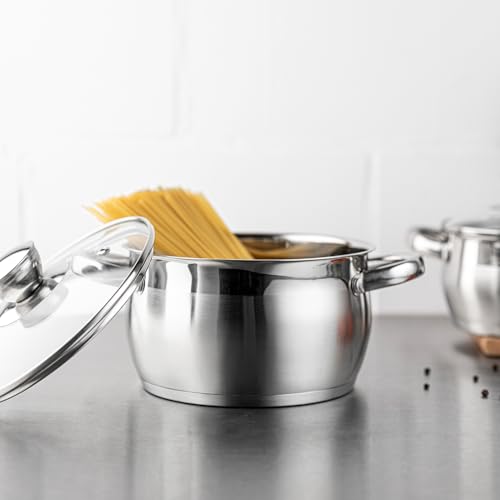 41s87yxungl.jpg FLORINA Marmite Inox 6 l OLIVER I Diamètre de 24 cm I Convient à l'Induction et tous Les Feux I Casserole Acier Inoxydab