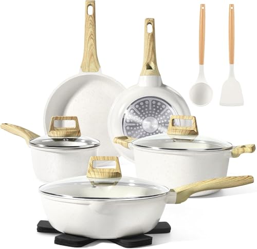 41sm1y9xo8l.jpg GiPP Lot de 14 casseroles et poêles en granit anti-adhésif pour cuisinières électriques et induction, parfait pour chefs