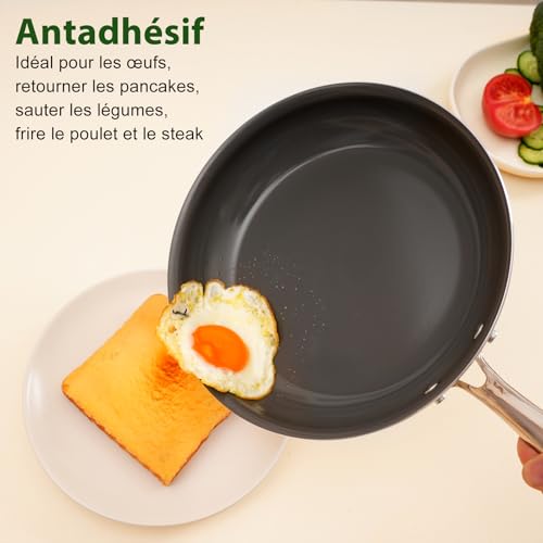 41sbtm4cn6l.jpg Poêle Antiadhésive Céramique 20cm Gris Blanc Famille Cuisine Sans Produits Chimiques Nocifs