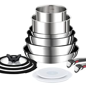Tefal Ingenio Preference ON L9749432 - Poêles et casseroles antiadhésives 24 et 28 cm, wok 26 cm - Pour la cuisine - Ant
