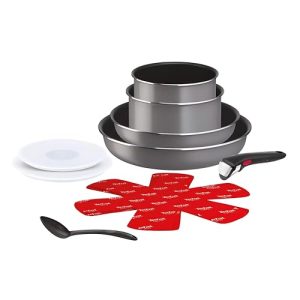 Tefal Ingenio Easy Cook & Clean Batterie de Cuisine 10 Pièces Tous Feux (sauf Induction) Revêtement Antiadhésif Poignée