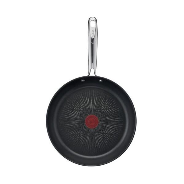 TEFAL G732S255 DUETTO Set 2 poeles inox tous feux revêtement anti-adhésif américain pour famille