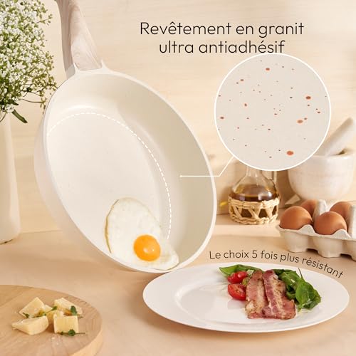41zeylkre4l.jpg JUST PERFECTO Batterie de cuisine induction + poêles anti-adhésives + convient à tous les feux de cuisson - pour cuisine
