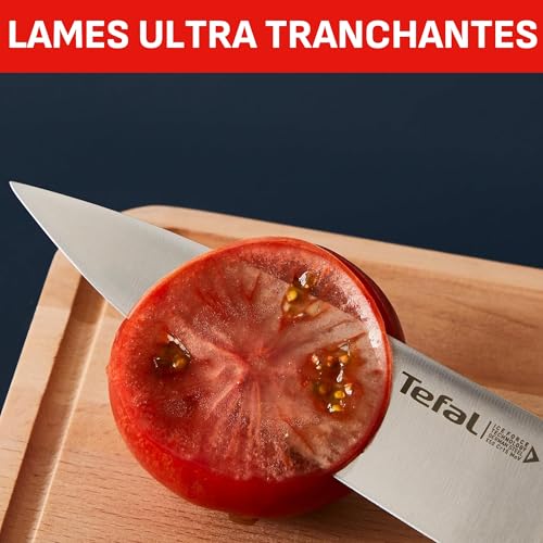 41behtlircl.jpg Tefal Lot Ingenio Batterie de cuisine 20 pièces, induction, empilable + bloc de couteaux K2324S55, acier inoxydable