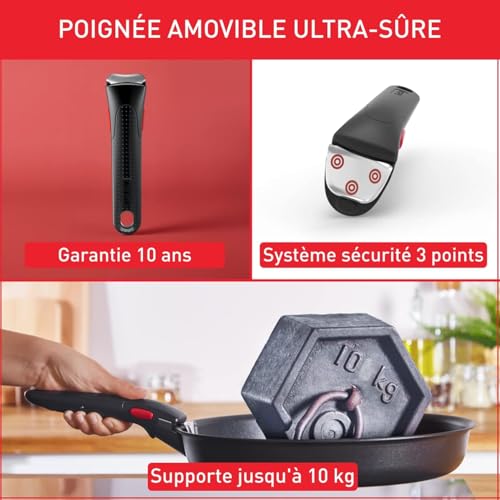 41c0nma9ncl.jpg Tefal Ingenio Emotion Lot de 10 Poêles Inoxydables Peu Encombrants Polyvalents Passent au_four Convient à l'Induction Éc