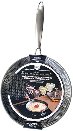 41cdzcy7el.jpg Poele à crêpes Excelliumpoele 3D Induction Noir 26cm Poêle Anti-adhésive Compatible Four Résistante Polyvalente Manche A