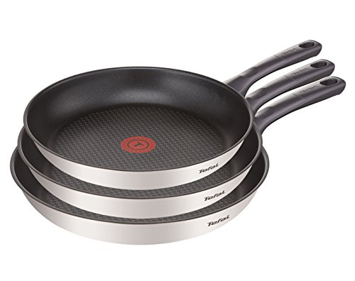 41cypoe4zol.jpg Tefal Poêle antiadhésive en acier inoxydable Juego de 3 sartenes pour la maison noire multifonctionnalités
