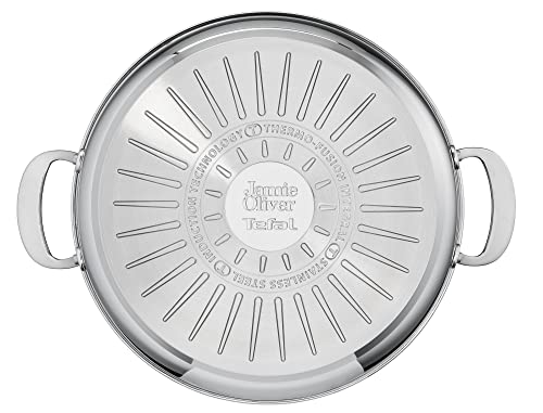 41e63auseal.jpg Poêle Tefal Cooks Jamie Oliver en acier inoxydable pour cuisiniers débutants 30 cm cuisson parfaites
