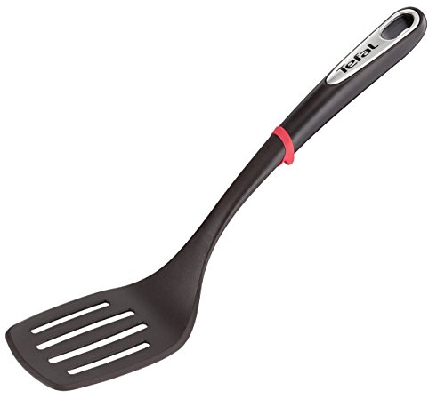 41ewmsgbatl.jpg Tefal Ingenio Set Spatule, Cuillère, Louche et Cuillère Passoire Argent Noir - Haute Qualité et Durabilité pour Cuisine