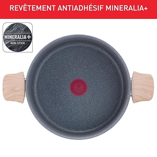 41g1ybmgsql.jpg Tefal Faitout 24 cm Induction Revêtement antiadhésif Minéraux naturels Cuisson saine thermo-signal Fabriqué en France Na