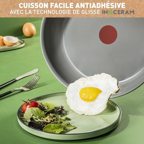 41hlsstz7ml.jpg Tefal Ingenio Renew Poêle 22 cm - Induction, Revêtement céramique antiadhésif, Thermo-Signal, Fabriqué en France, L26003