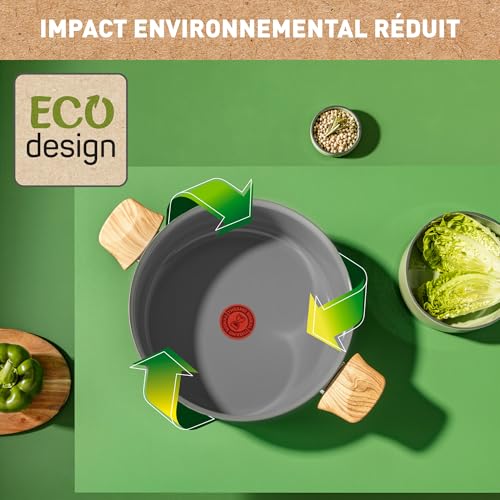 41hkofm3qnl.jpg Revêtement antiadhésif Tefal Renew Faitout 24 cm Cuisson saine, Eco-conçue, Fabriqué en France Thermo-Signal C4254613