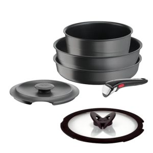 Tefal Ingenio Lot 6 Pièces Induction Fonte d’Aluminium Compatible Lave-Vaisselle Cocottes et Poêles