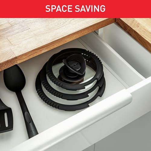 41jqar005l.jpg Tefal INGENIO - Couvercles en verre et silicone 16/18/20 cm Noir | Faciles À Nettoyer | Idéals Pour Une Utilisation Dail