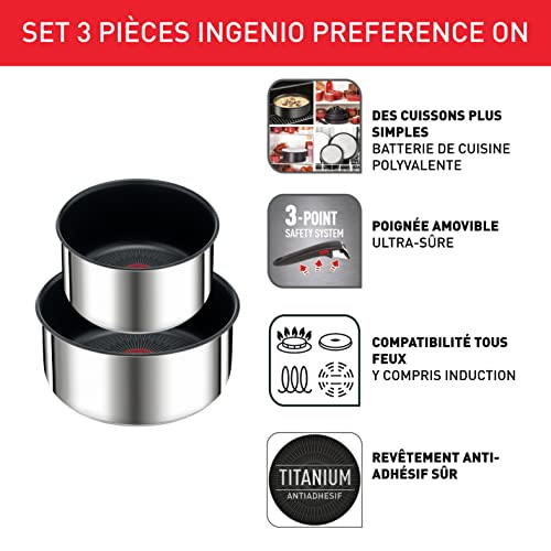 41kjy2qp5jl.jpg Casserole Tefal Ingenio, Induction, Famille, Cuisine, Réfrigérant de la cuisson, 16/20 cm, Lavage au lave-vaisselle, Fab