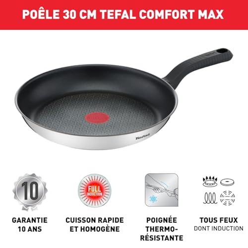 41knuolql9l.jpg Poêle Tefal Comfort Max, induction, cuisine professionnelle, convient pour tout usage domestic, regulateur de temperatur