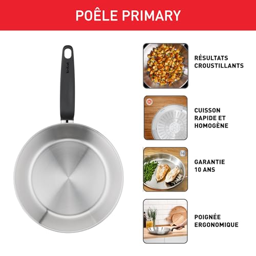41ljodnj1rl.jpg Poêle Tefal PRIMARY 20cm Acier Inoxydable, Induction, Résultats Croustillants, Garantie 10 Ans