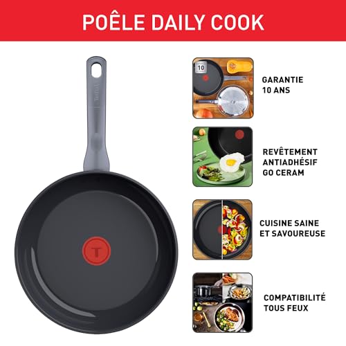 41nyvxvw6l 1.jpg Tefal Duetto On Batterie de 3 Poêles 20/24/28cm pour Cuisine Élégante Garantie 10 ans Revêtement Antiadhésif Go Ceram G7