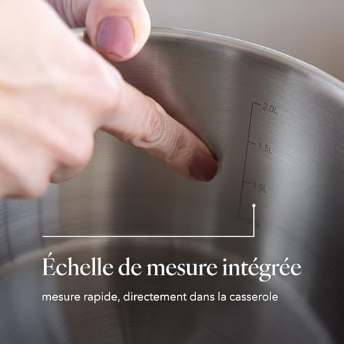 41ojriol4sl.jpg FLORINA Marmite Inox 6 l OLIVER I Diamètre de 24 cm I Convient à l'Induction et tous Les Feux I Casserole Acier Inoxydab