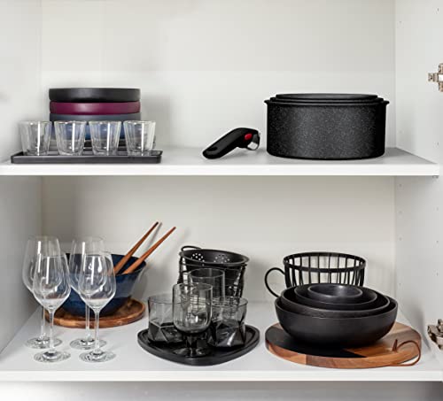 41oqltihjfl.jpg Tefal Ingenio Black Stone: Casseroles Empilables Antiadhésives Induction Noir Compatible avec Indicateur de Température