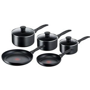 Tefal Induction Batterie de cuisine 5 pièces, Revêtement antiadhésif, Famille et amis, Cuisine à la maison, Chauffage ra