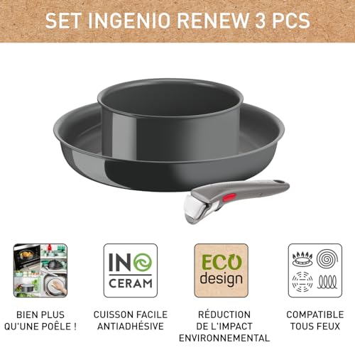 41rvqr9cn7l.jpg Tefal Ingenio Renew Lot 3 pièces cuisson induction antiadhésif compatible lave-vaisselle signal thermique France