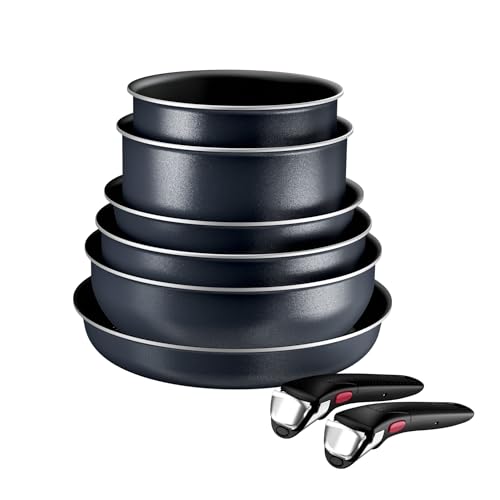 41u1u7jiwxl.jpg Tefal Ingenio Enjoy - Batterie de cuisine 8 pièces légère avec technologie Light Tech et revêtement antiadhésif Ti, Poig