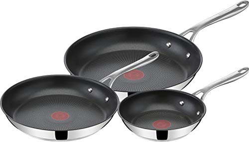41ufnjtth9l.jpg Tefal Jamie Olivers Cook's Induction 20/24/28 cm Poêles Inoxydables Couvercle Vitré Lot de 3 Éléments Cruciaux