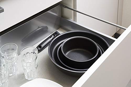 41uxrj43r9l.jpg Sitram 712757 Lot de 3 poêles en aluminium pressé, revêtement anti-adhéric, poignées amovibles - Tous feux incluant indu