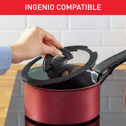 41veg3zl0ql.jpg Tefal INGENIO - Couvercles en verre et silicone 16/18/20 cm Noir | Faciles À Nettoyer | Idéals Pour Une Utilisation Dail