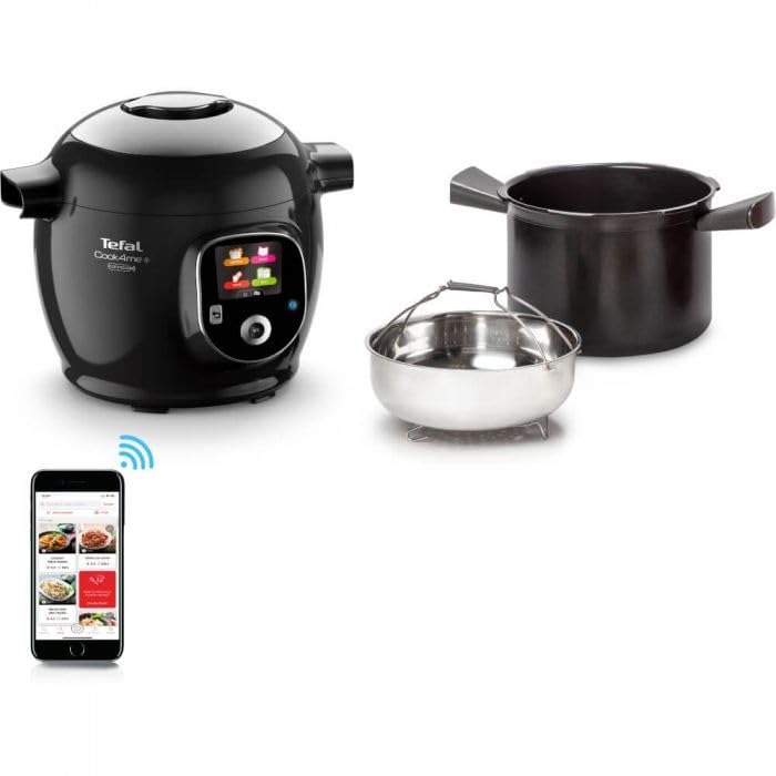 41wqmfpdv3l.jpg Tefal Cook4Me+ Connect Smart Multicuiseur CY855830 - 1600 W - 6 L - 6 modes de cuisson - 150 recettes - application dédi